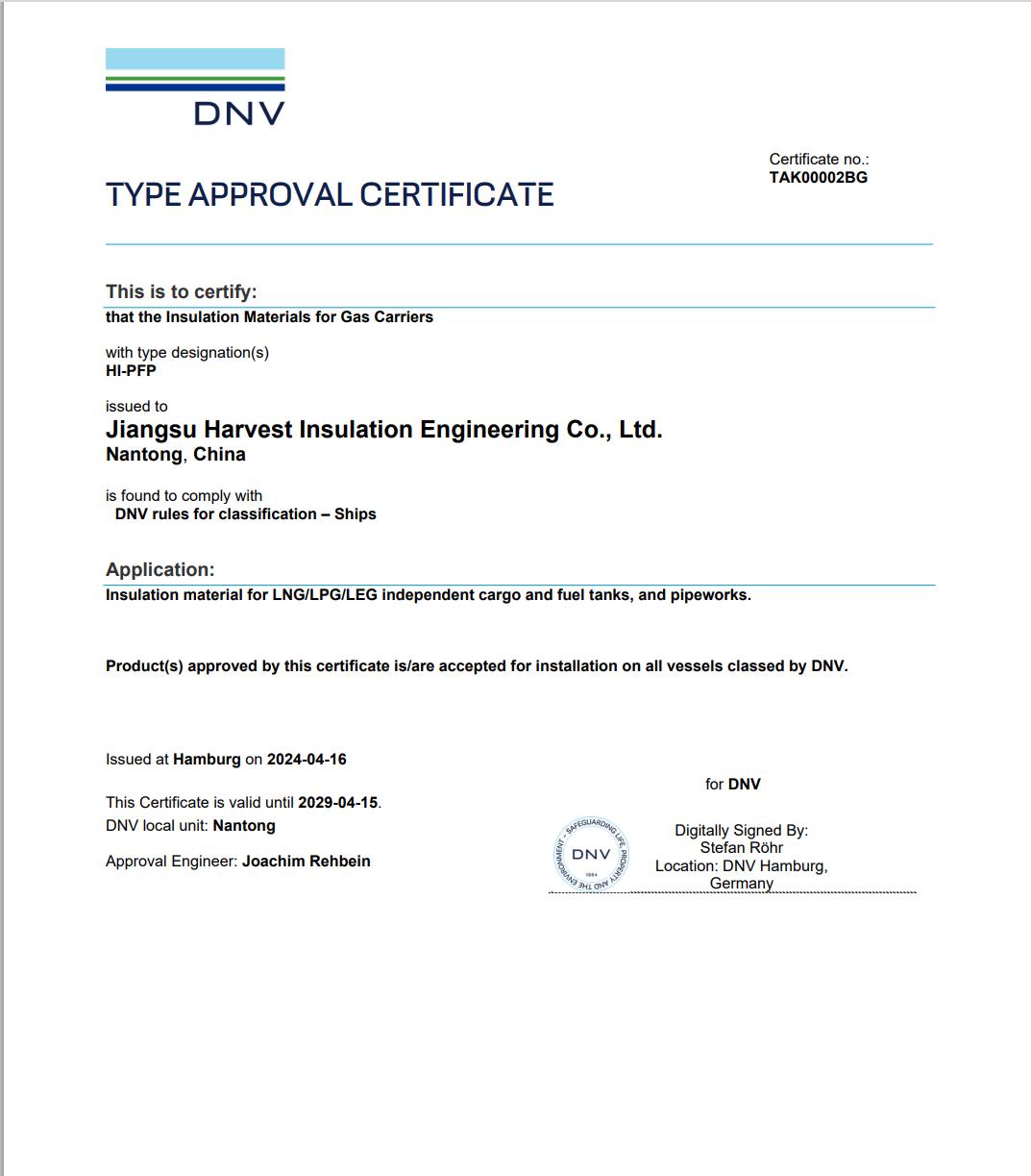 DNVcertificate